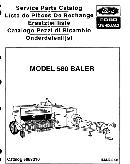 New Holland 580 Baler - Parts Catalog