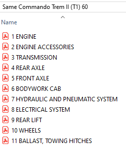 Same Commando Trem II (T1) 60 - Parts Catalog