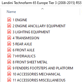 Landini Technofarm 65 Europe Tier 3 (2008-2015) RS51 - Parts Catalog