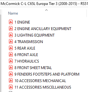 McCormick C-L C65L Europa Tier 3 (2008-2015) - RS51 Parts Catalog