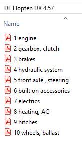 Deutz Fahr Hopfen DX 4.57 - Parts Catalog
