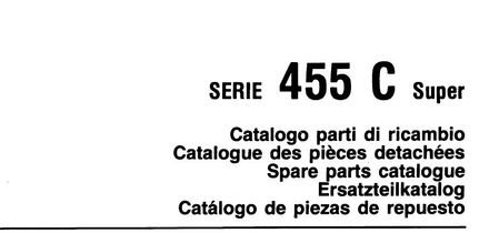 Fiat 455 C Tractor - Parts Catalog
