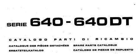 Fiat 640 640 DT Tractors - Parts Catalog