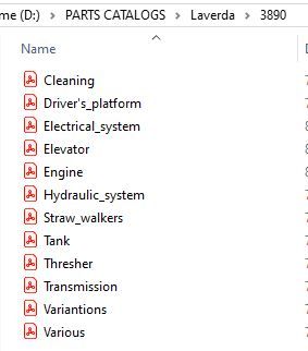 Laverda 3890 Parts Catalog