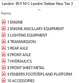 Landini Trekker 90 F M C New Tier 3 (2007-2010) - Parts Catalog