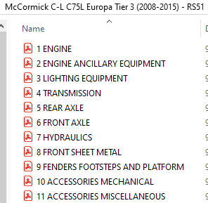 McCormick C-L C75L Europa Tier 3 (2008-2015) - RS51 Parts Catalog