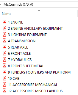 McCormick X70.70 -  Parts Catalog