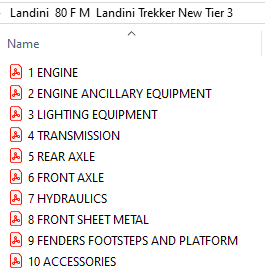 Landini Trekker 80 F M New Tier 3 (2007-2010) - Parts Catalog