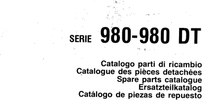 Fiat 980 980 DT Tractors - Parts Catalog