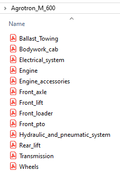 Deutz Fahr Agrotron M 600 - Parts Catalog