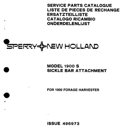 New Holland Header 1900 S - Parts Catalogs
