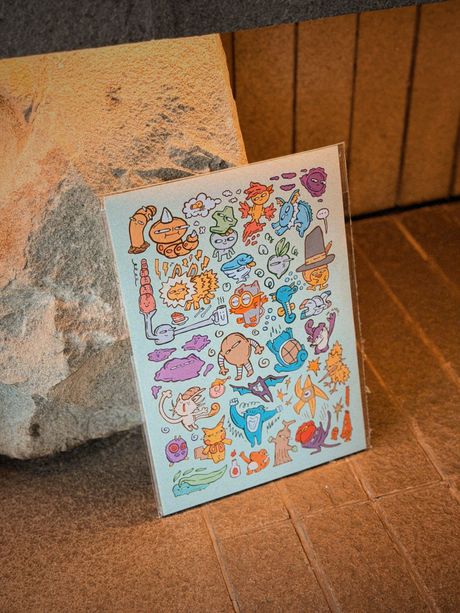 POKKEDO DOODLE ART PRINT + STICKER SHEET