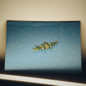 Floating Ray Art Print + Sticker Sheet