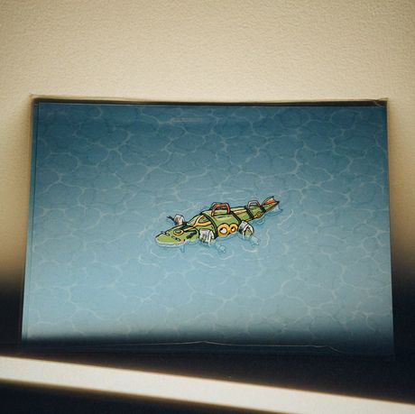 Floating Ray Art Print + Sticker Sheet