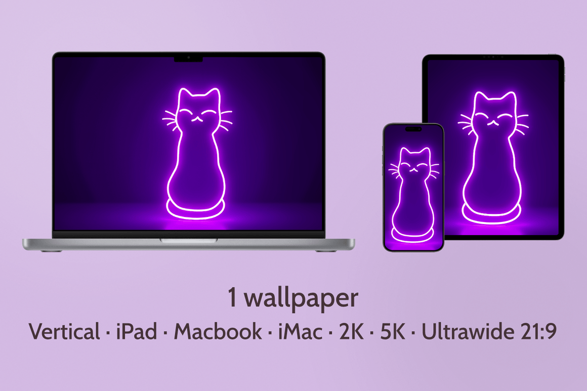 Gato Neon Morado