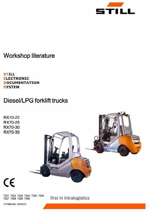 Still RX70-22, RX70-25, RX70-30, RX70-35 Forklift Truck Ser.7321-7330 Workshop Service Manual
