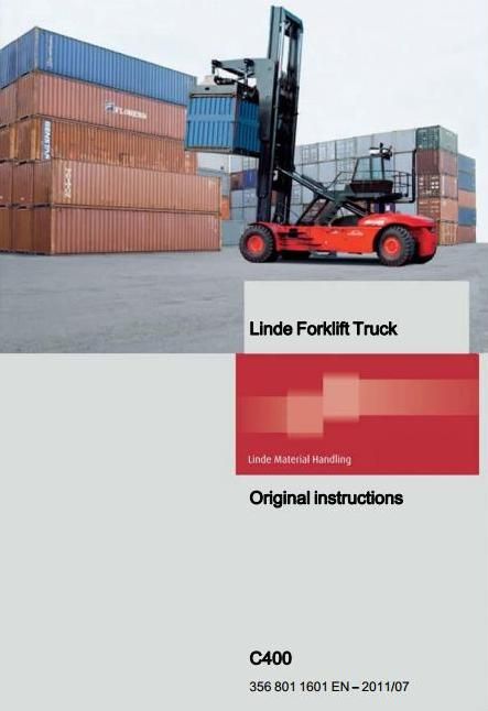 Linde C400 Container Handler 356 Series Operating Instructions (User Manual)