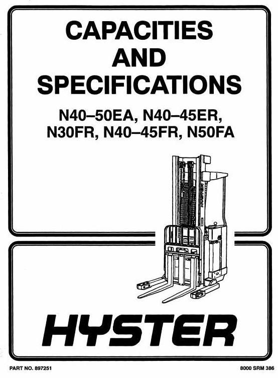 Hyster N30FR Electric Forklift Truck A217 Series Workshop Service Manual