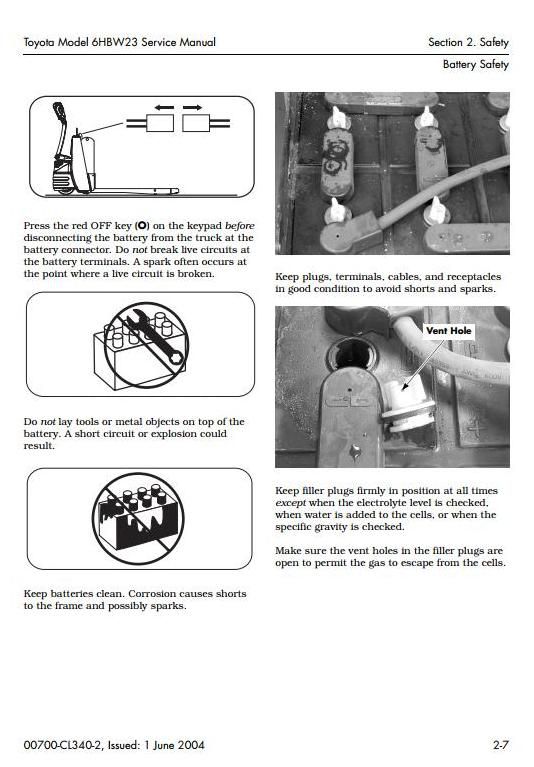 Toyota 6HBW23 Electric Pallet Truck (SN. 22000 and up) Workshop Service Manual (CL340-2)
