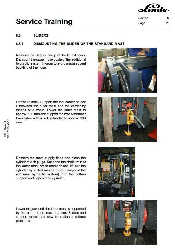Linde E20, E25, E30 Electric Forklift Truck 336-02 Series Workshop Service Training Manual