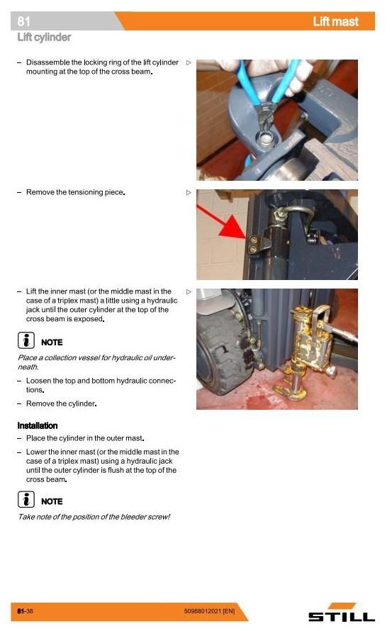 Still RC40-16, RC40-17, RC40-18, RC40-20, RC40-25, RC40-30, RC40-33,RC40-35 Forklift Workshop Manual