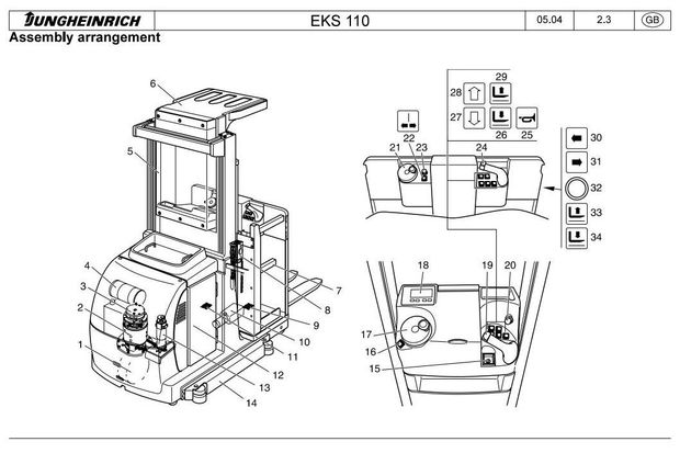 Jungheinrich EKS 110 (07.2004-03.2009) Order Picker Workshop Service Manual