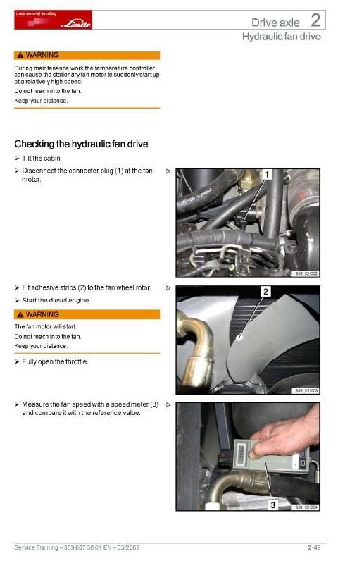 Linde H100, H120, H140, H160, H180 Forklift Truck 359 Series Service Training (Workshop) Manual