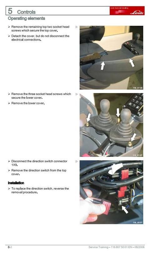 Linde R14X, R16X, R17X, R17XHD Electric Reach Truck 116 Series Service Training (Workshop) Manual
