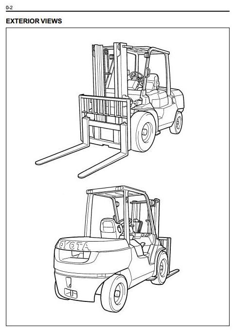 Toyota 7FD35, 7FD40, 7FDK40, 7FD45, 7FDA50 Diesel Forklift Truck Workshop Service Manual