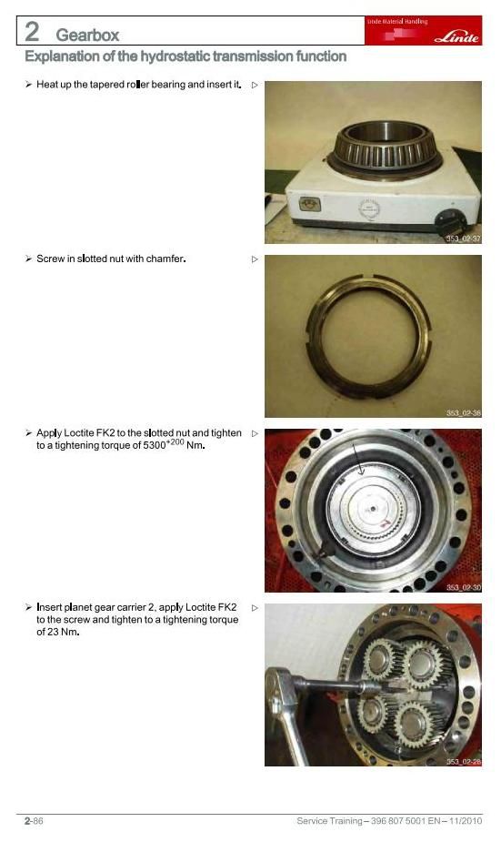 Linde H50, H60, H70, H80 D/T Diesel/LPG Forklift Truck 396 Series Service Training (Workshop) Manual