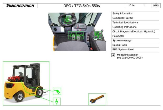 Jungheinrich DFG/TFG 540S, 545S, 550S (from 12.2014) ForkList Truck Workshop Service Manual
