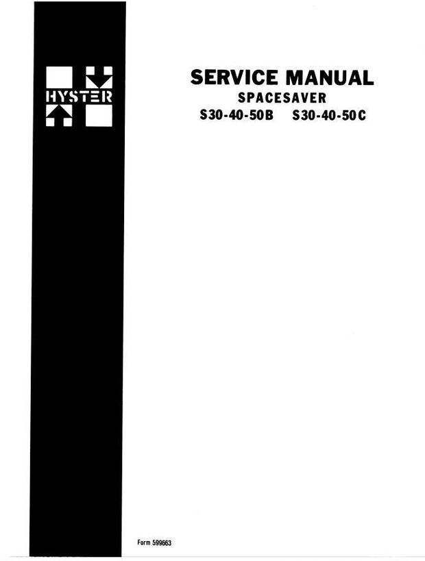 Hyster S30B, S30C, S40B, S40C, S50B, S50C Diesel/LPG Forklift Truck C002 Ser.Service Manual (Europe)