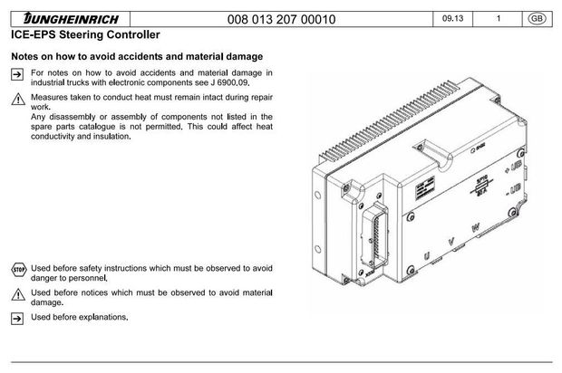 Jungheinrich EFG425/K/S/KS, EFG430/K/S/KS, EFG S30/S Electric ForkLift Truck Workshop Service Manual