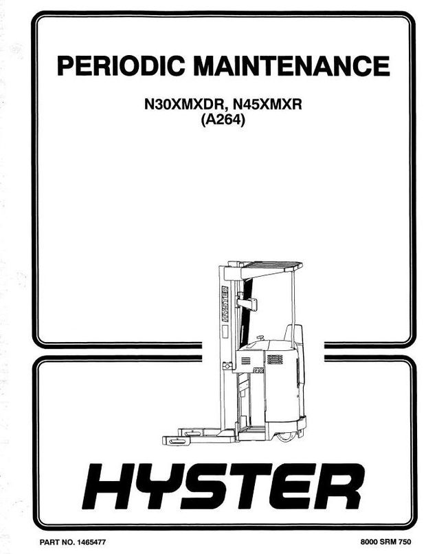 Hyster N30XMXDR, N45XMXR Electric ForkLift Truck A264 Series Workshop Service Manual