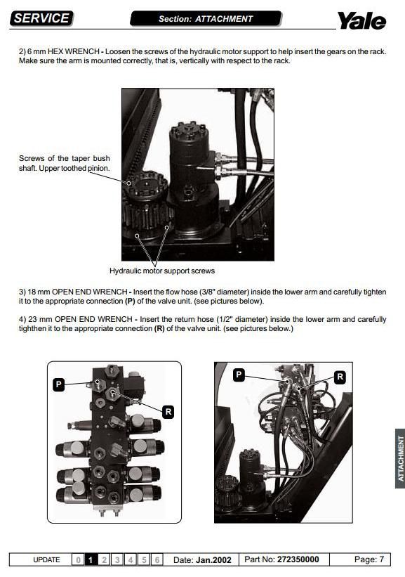 Yale MTC10 /13 /15 /18, NTA030SA, NTA040DA /SA turret trucks A868, A869, A870 Series Service Manual