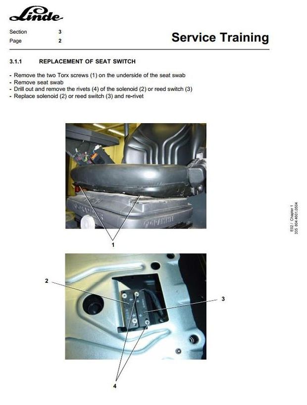 Linde E14, E16(,C,P), E18C, E18P, E20P Electric Forklift Truck 335-02 Series Workshop Service Manual