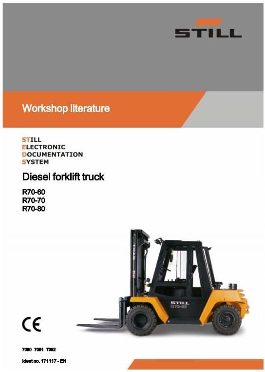 Still R70-60, R70-70, R70-80 Diesel Forklift Truck Series R7090, R7091,R7092 Workshop Service Manual