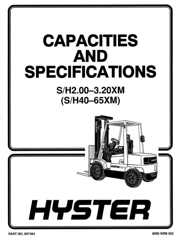 Hyster H45XM, H50XM, H55XM, H60XM, H65XM Forklift Truck D177 Series Workshop Service Manual (USA)