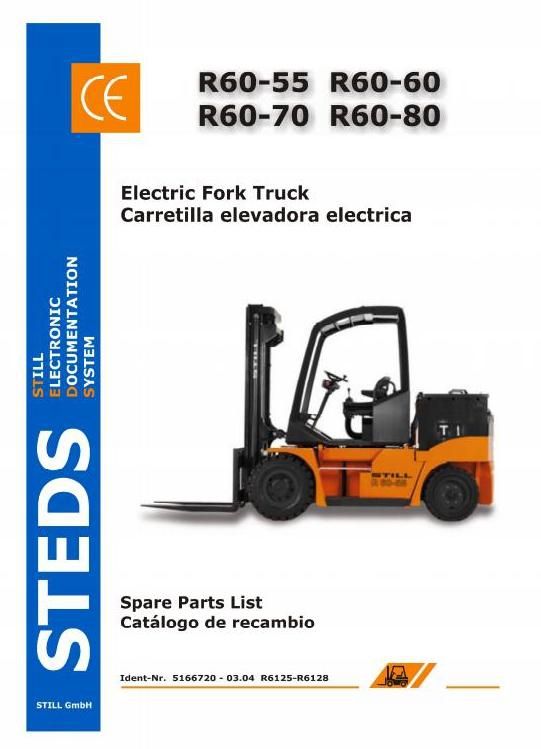 Still (Kalmar) R60-55, R60-60, R60-70, R60-80 Forklift Truck Series 6125, 6126, 6127,6128 Parts List