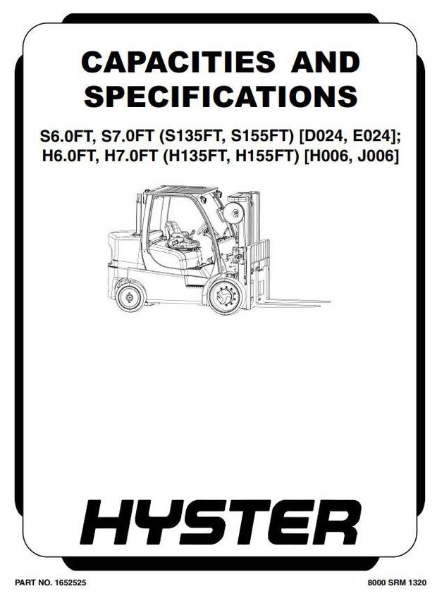Hyster S135FT, S155FT Forklift Truck D024 series Workshop Service Manual (USA)