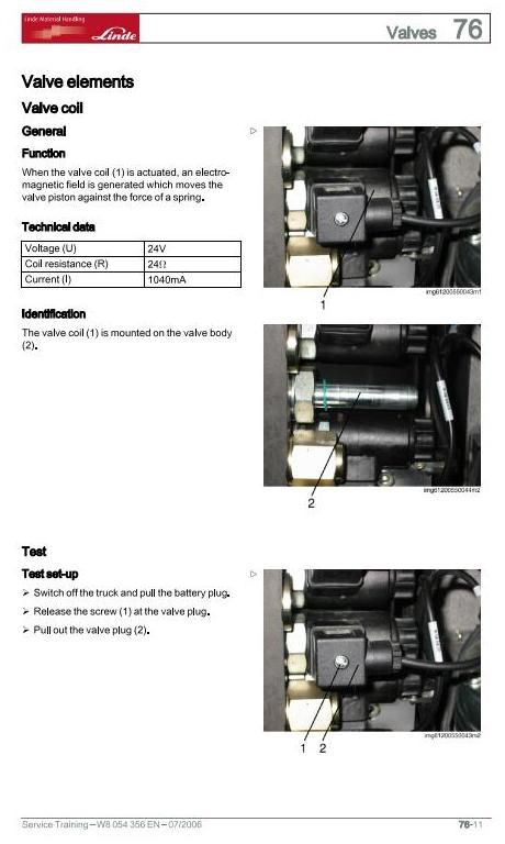 Linde V11, V12 Order Picker Truck 015-04 Series Service Training (Workshop) Manual Edition 07/2006