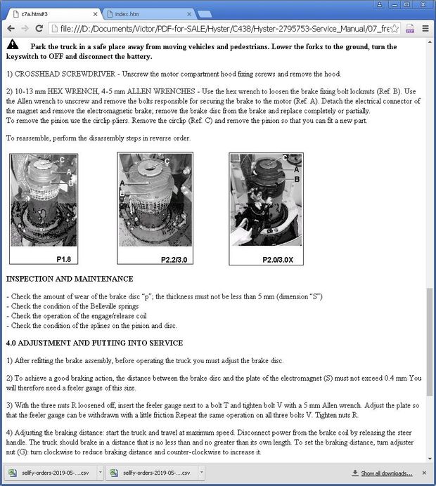 Hyster P1.8, P2.2 Pedestrian Pallet Truck B437, C438 Series Service Repair Manual