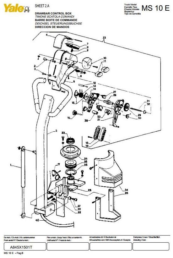 Yale MS10E Pallet Stacker A845 Series Spare Parts Manual (Europe)