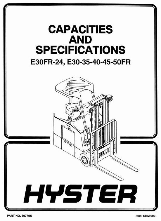 Hyster E30FR, E30FR-24, E35FR, E40FR, E45FR, E50FR Electric Forklift Truck Z943 Serie Service Manual