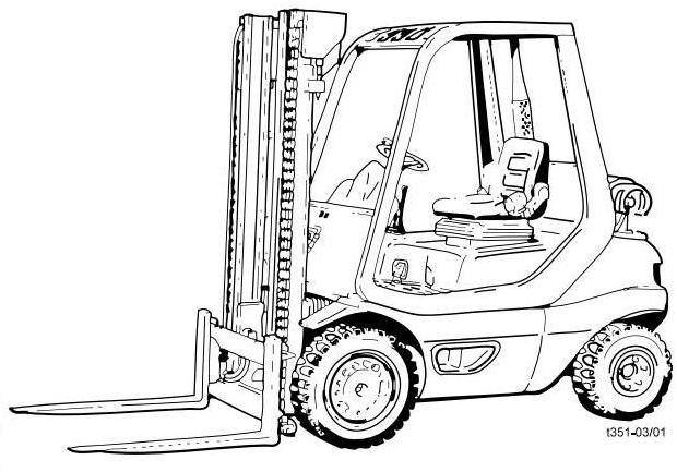 Linde H25T, H30T Forklift Truck 351-05 series w.LPG Nissan Engine Operating Instructions, Manual