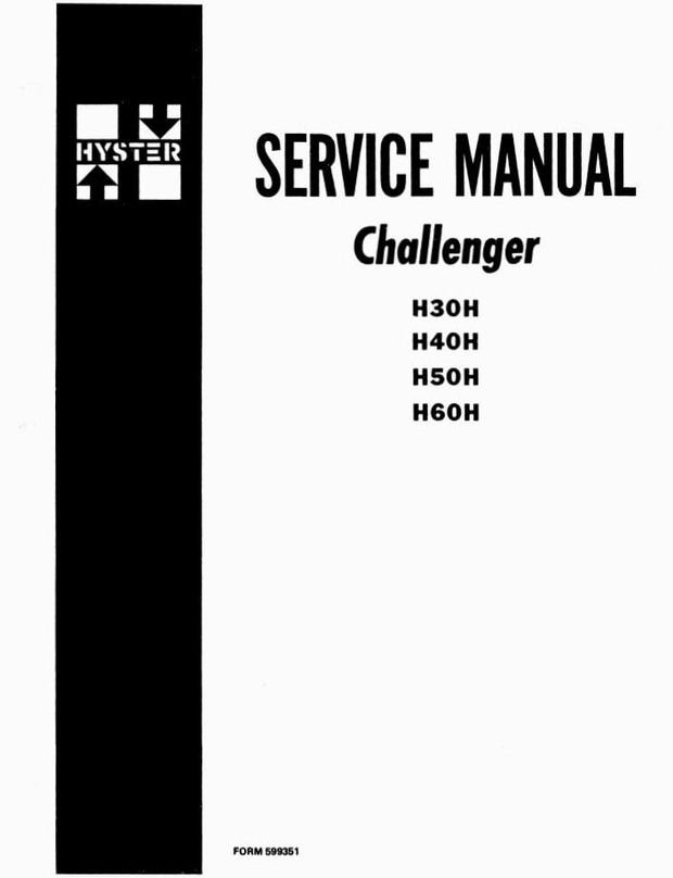 Hyster H30H, H40H, H50H, H60H Forklift Truck D003 Series Workshop Service Manual