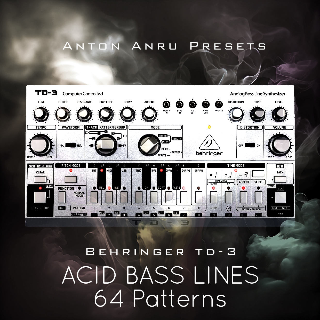 Behringer TD3/TD3MO Acid Bass Lines (64 sequences