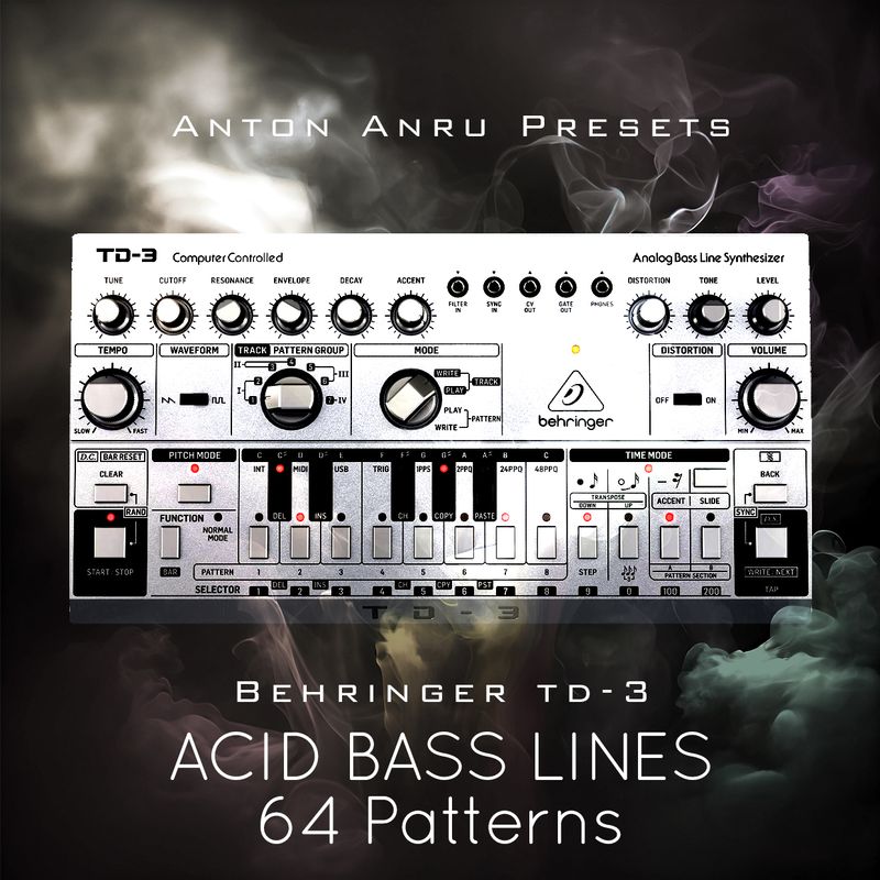 Behringer TD-3/TD-3-MO - Acid Bass Lines (64 sequences by Anton Anru)