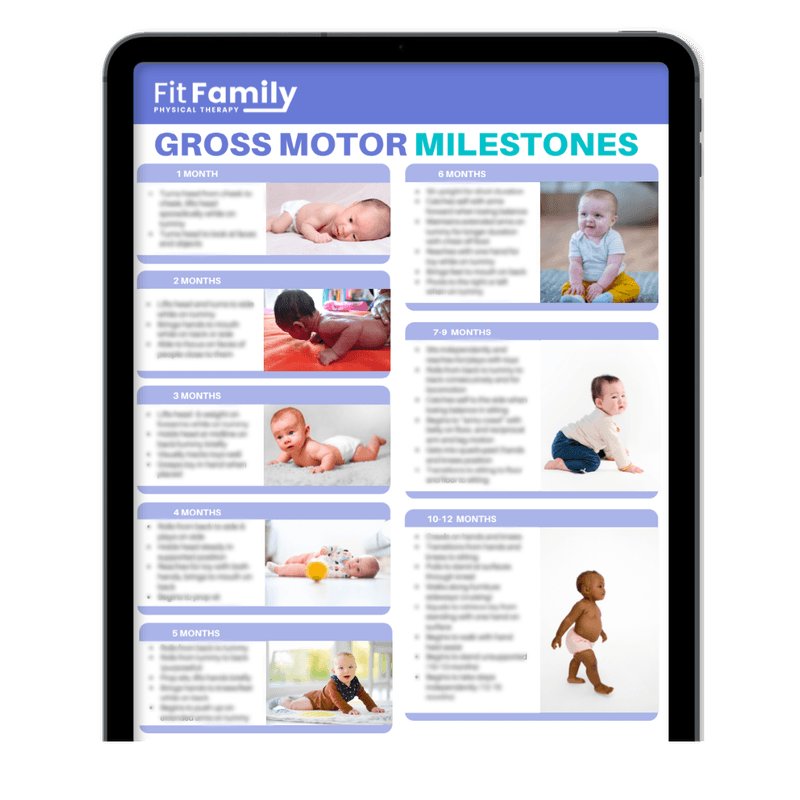 Infant Gross Motor Milestones Cheat Sheet (0 12 mos)
