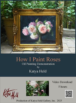 Instructional Video &quot;How I Paint Roses.&quot;   5-hour Long Oil Painting Demonstration.